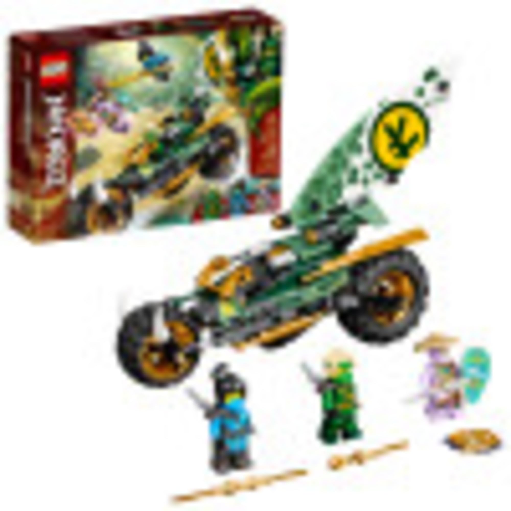 LEGO Ninjago Lloyd's Jungle Chopper Bike 71745 Building Kit; Ninja Bike Toy Featuring Ninjago Lloyd and NYA Minifigures, New 2021 (183 Pieces); Top Toy for Kids Who Love Action-Packed Creative Play