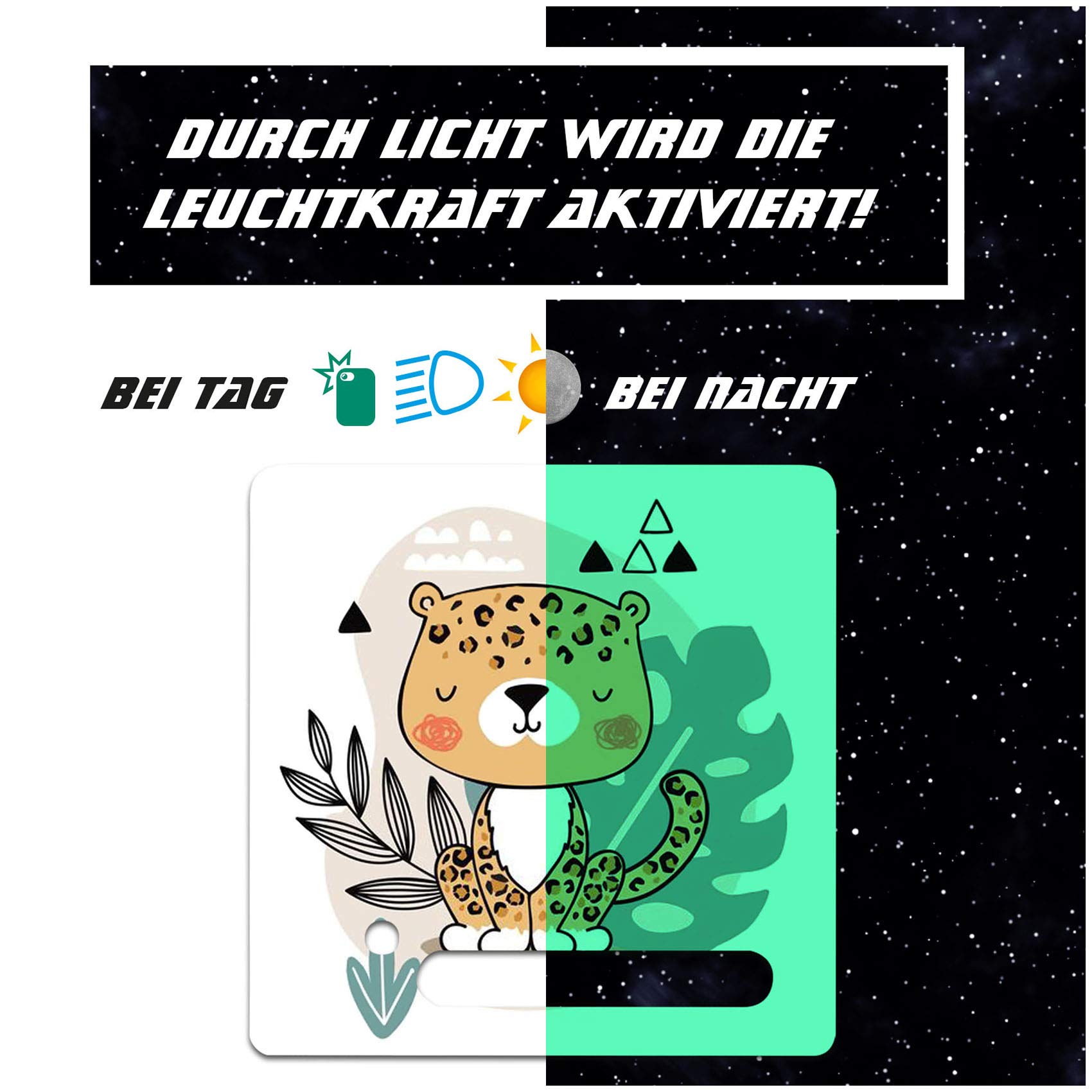 yabaduu Protective Film Cover for Toniebox Perfect Fit Self-Adhesive Child-Friendly Film Accessories for Children's Toys (Y031-47 Leopard, Glow-in-the