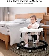 UBRAVOO Adjustable Baby Walker ZM-01 Flax Grey Height 5-Position Wheels view 7