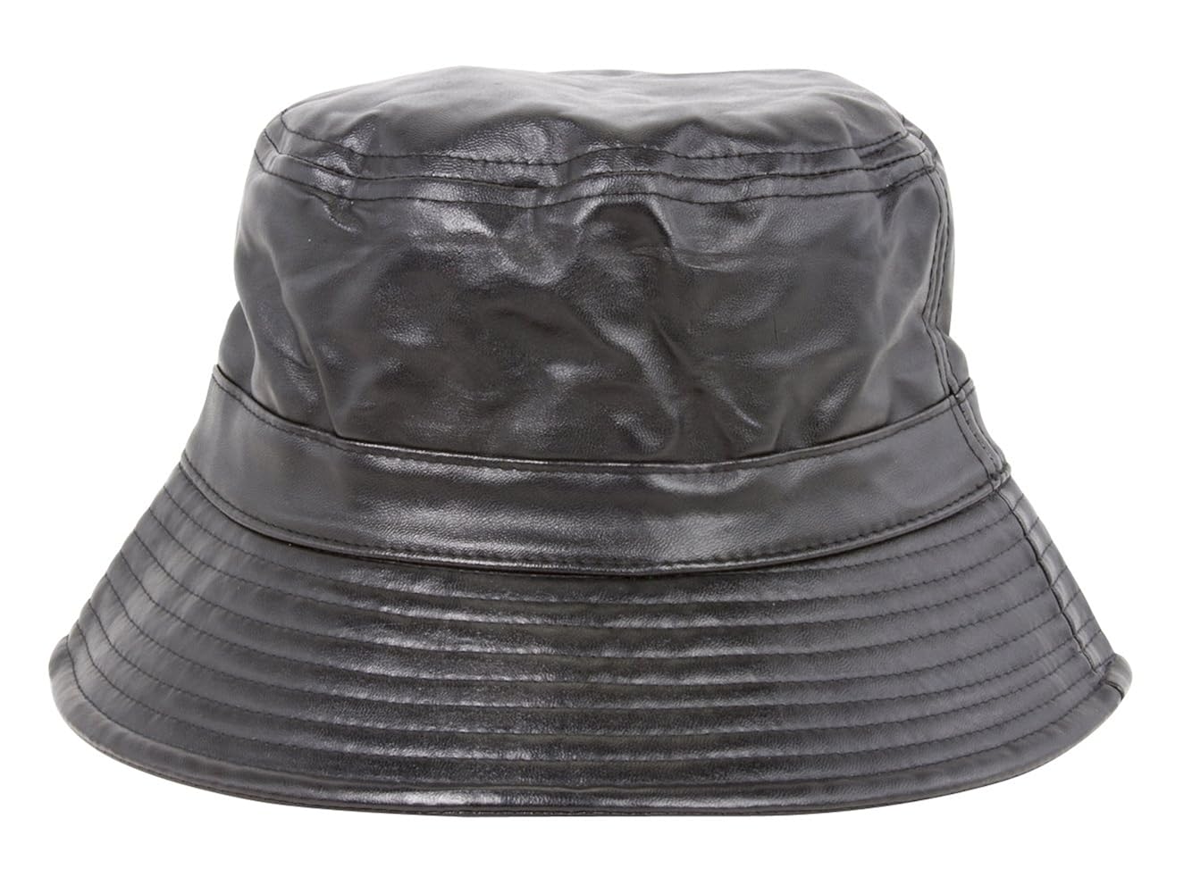 TOP HEADWEAR PU Black Leather Bucket Hat Amazon.co.uk Clothing