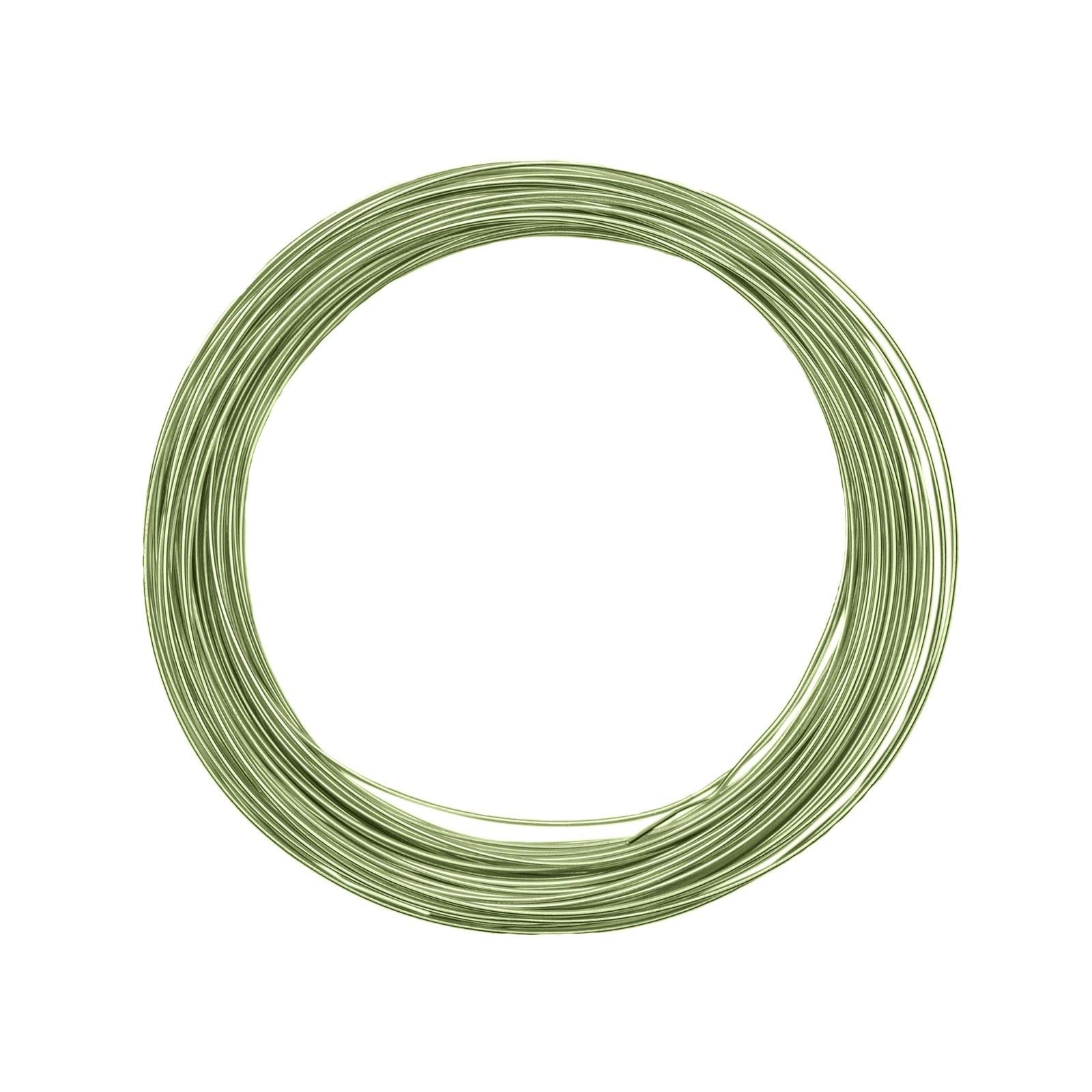 Vaessen Creative Aluminium Craft Wire 49.2 ft (15 m) x 0.03" (0.8 mm) Apple Green - Flexible Metallic Wire for Crafting, Flower Arranging, Jewellery Making and Modelling