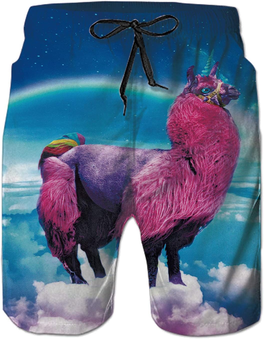 TUONROAD Mens Swim Shorts Funny 3D Print Swimming Trunks Quick Dry Summer Casual Surf Board Beach Shorts with Mesh Lining S-3XL