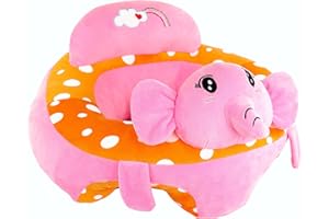 LIBSIT Baby-Sofa-Chair-Floor-Seat Baby-sit-me-up-Floor-seat Baby Learn Sitting Support Seats for Babies Pillow Bouncers Portable Bouncy Plush Cute Seat Cushion for 4-16 Months Toddler (Elephant)