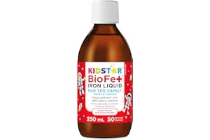 KidStar Nutrients - BioFe+ Iron Liquid for the Family, 250ml 50-Servings - Helps to Prevent Iron Deficiency Anemia - No Stoma