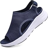 YESWIN Women Arch Support Orthotic Walking Sandals Open Toe Adjustable Ankle Strap