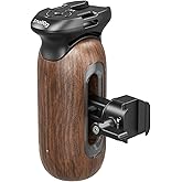 SmallRig Wooden Side Handle for Camera Cages with NATO Clamp, Left or Right Side Ergonomic Handgrip, 27mm / 1.06in Up/Down Vertical Adjustment, 15kg / 33.1lb Load Capacity