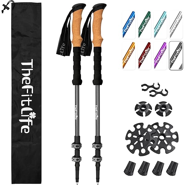 Hiking Poles TheFitLifeTrekking Poles Accessories Set Rubber