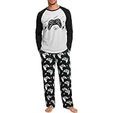 EverFahsion Mens Pajamas Set Long Sleeve Pjs Soft Lightweight Loungewear | 2 Piece Breathable Sleepwear, Crewneck Raglan Sleeve Lounge Set with Pockets, Fall Casual Nightwear for Men, Size M-2XL