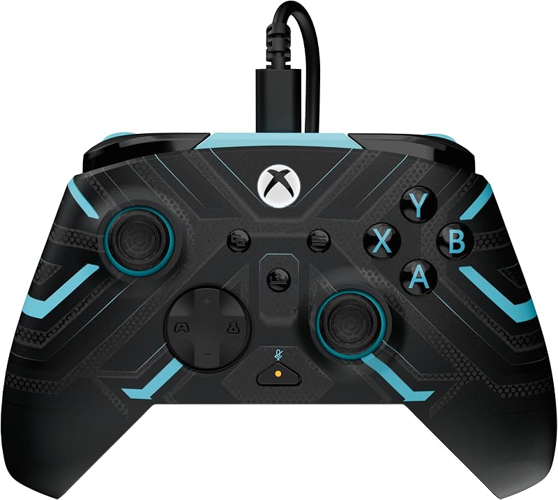 Rematch Advanced Titan Steel Manette de jeu filaire - Licence Xbox Series XS, Xbox One et PC avec Phosphorescent, Boutons Programmables, Gâchettes, commandes audio et câble de 2.5 m