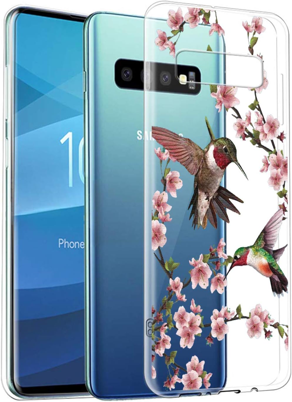 Samsung Galaxy S10e Case Slim Fit Hummingbird Painting Transparent Clear Soft PU Protective Case UV Printing Cover