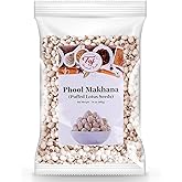 TAJ Uncooked Phool Makhana 14oz Bulk Pack | Fox Nut, Popped Lotus Seed