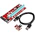 CHICPICK USB3.0 PCI-E PCI Express 1X to 16X Riser Card Adapter, Mining Dedicated Graphics Card Extension Cable with SATA Power Slot Connector ,60CM USB 3.0 Cable ,Red