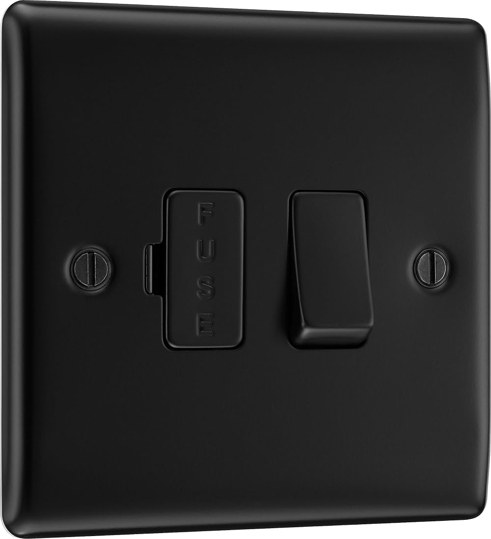BG Electrical Nexus Metal 13A Matt Black Double Pole Fused Spur NFB50