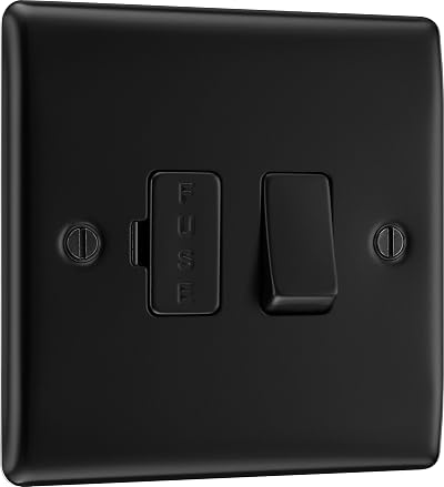 BG Electrical Nexus Metal 13A Matt Black Double Pole Fused Spur NFB50