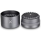 MillX Premium Aluminum Toothless Spice Grinder, 2.5 Inch, 4-Piece Medium Grinder, Extra Storage Compartment, Magnetic Lid, Manual Herb Grinder (Matte Gunmetal Gray)