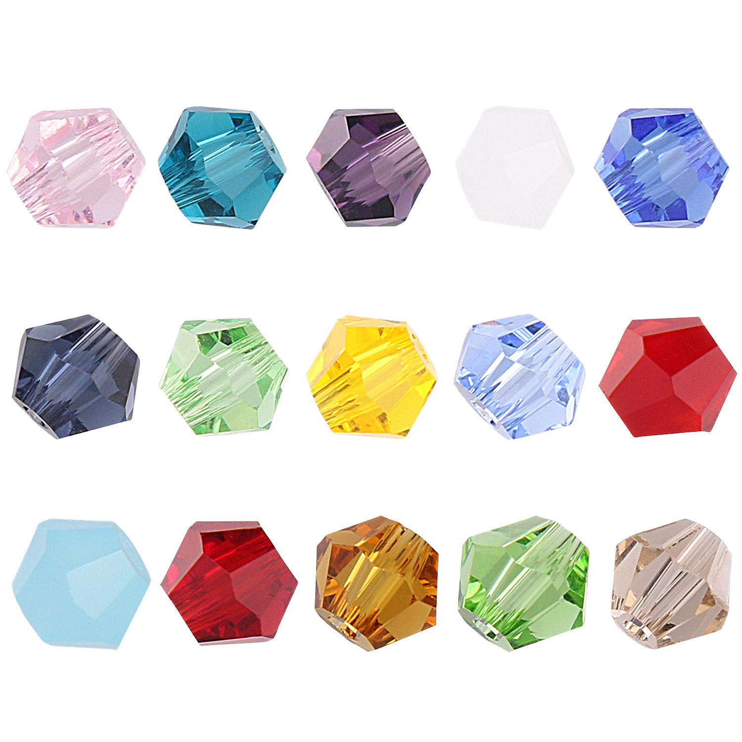 ZEYAN Crystal Beads Faceted Bicone Shape beads 15 Color 1500pcs glass beads for jewelry making Wholesale Mix lot(ZYSJZ001-B)