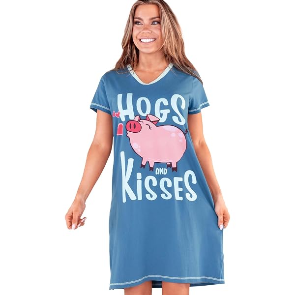 Vvfelixl Women's Mushroom Gnome Nightgown - Short Sleeve Sleep Dress, Sizes S-XXL