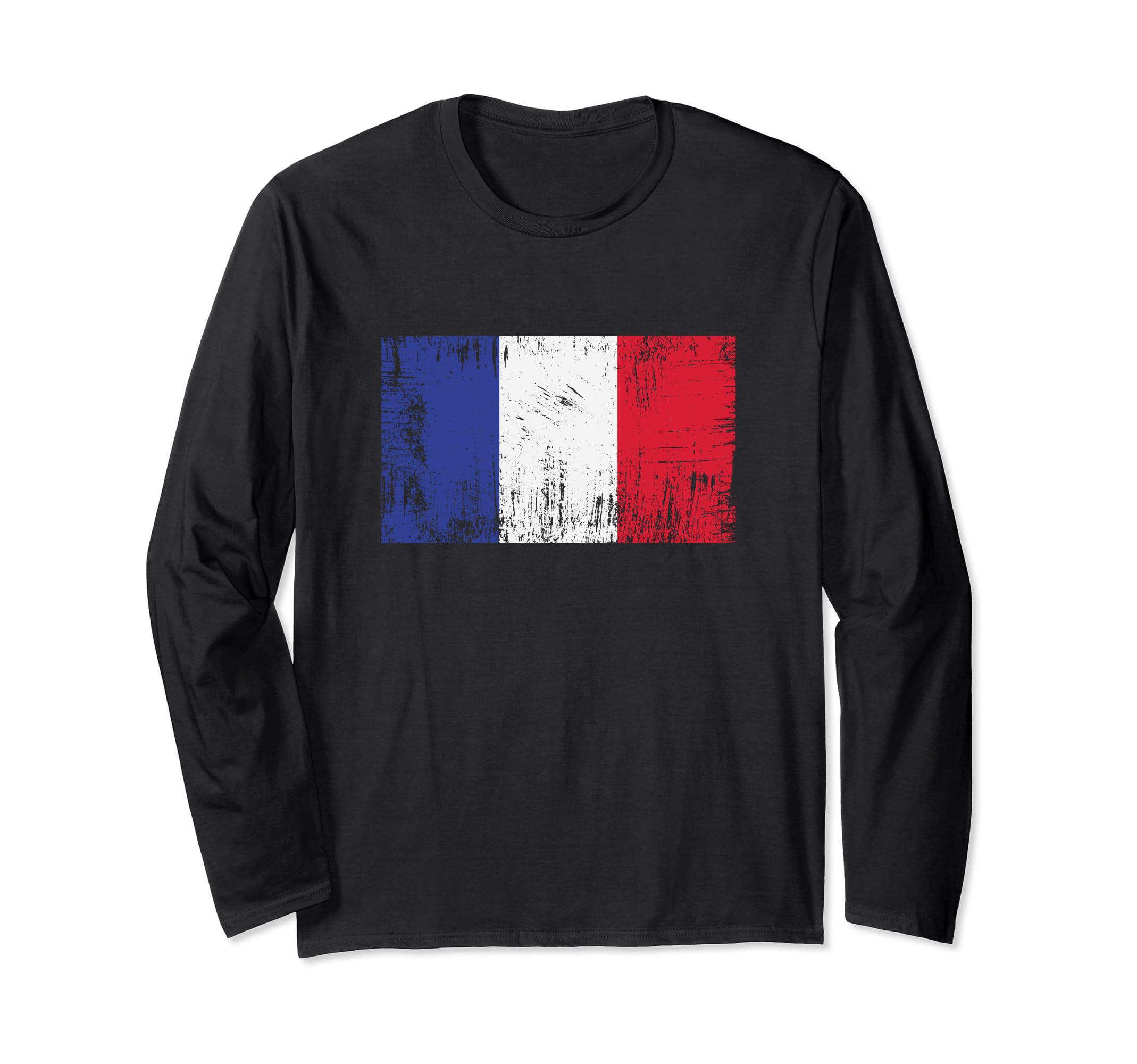 Vintage French Banner Fan France Flag Retro Long Sleeve T-Shirt