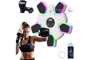 UTFFEDY Music Boxing Machine, Intelligent Musical Punching Workout Trainer with 7 LED Color, Boxing Gloves, Smart Bluetooth, Agile Digital System and Wall-Mounted 2024 Newest Version