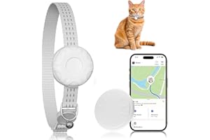 HONGTOP H GPS Tracker, Waterproof Pet GPS Tracker,Compatible with Find My App (Only iOS), No Monthly Fee, White