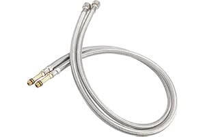 LEADAHEAD 40-Inch Bathroom Kitchen Faucet Connector Braided Stainless Steel Supply Hose 3/8-Inch Female Compression Thread x M10 Male Connector 2 Pcs(1 pair)