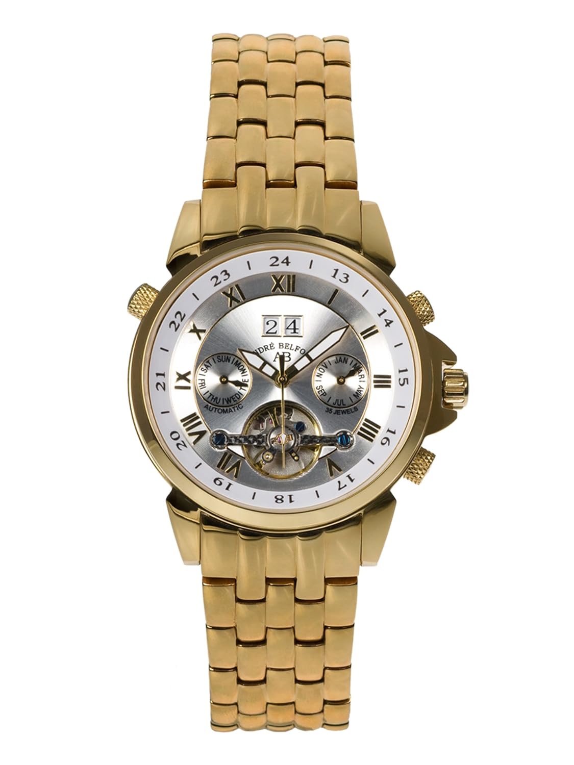André Belfort Mens étoile Polaire Watch 410135 Gold Silver