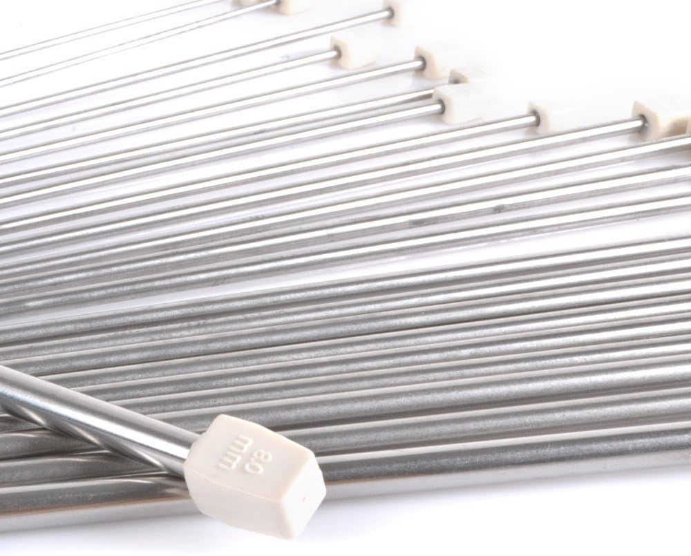 Rayinblue 11 works of 14" (36cm) Stainless Steel Single Pointed Knitting Needles Kit Set in Case 2.0mm 2.5mm 3.0mm 3.5mm 4.0mm 4.5mm 5.0mm 5.5mm 6.0mm 7.0mm 8.0mm - Image 5