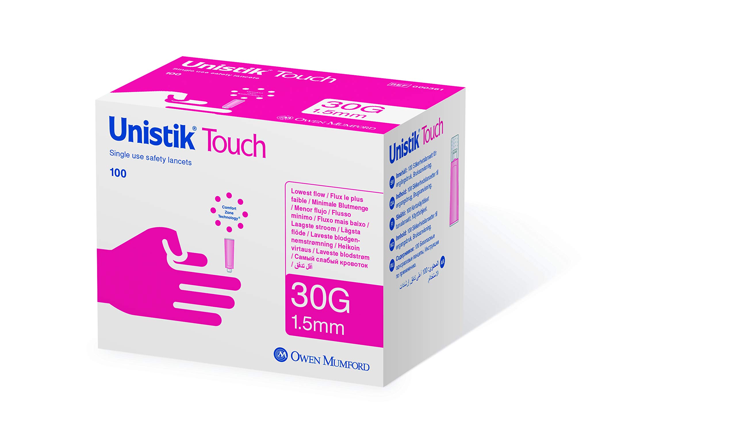 UNISTIK Touch Safety Lancets, 30 g/1.5 Mm, 100-Piece