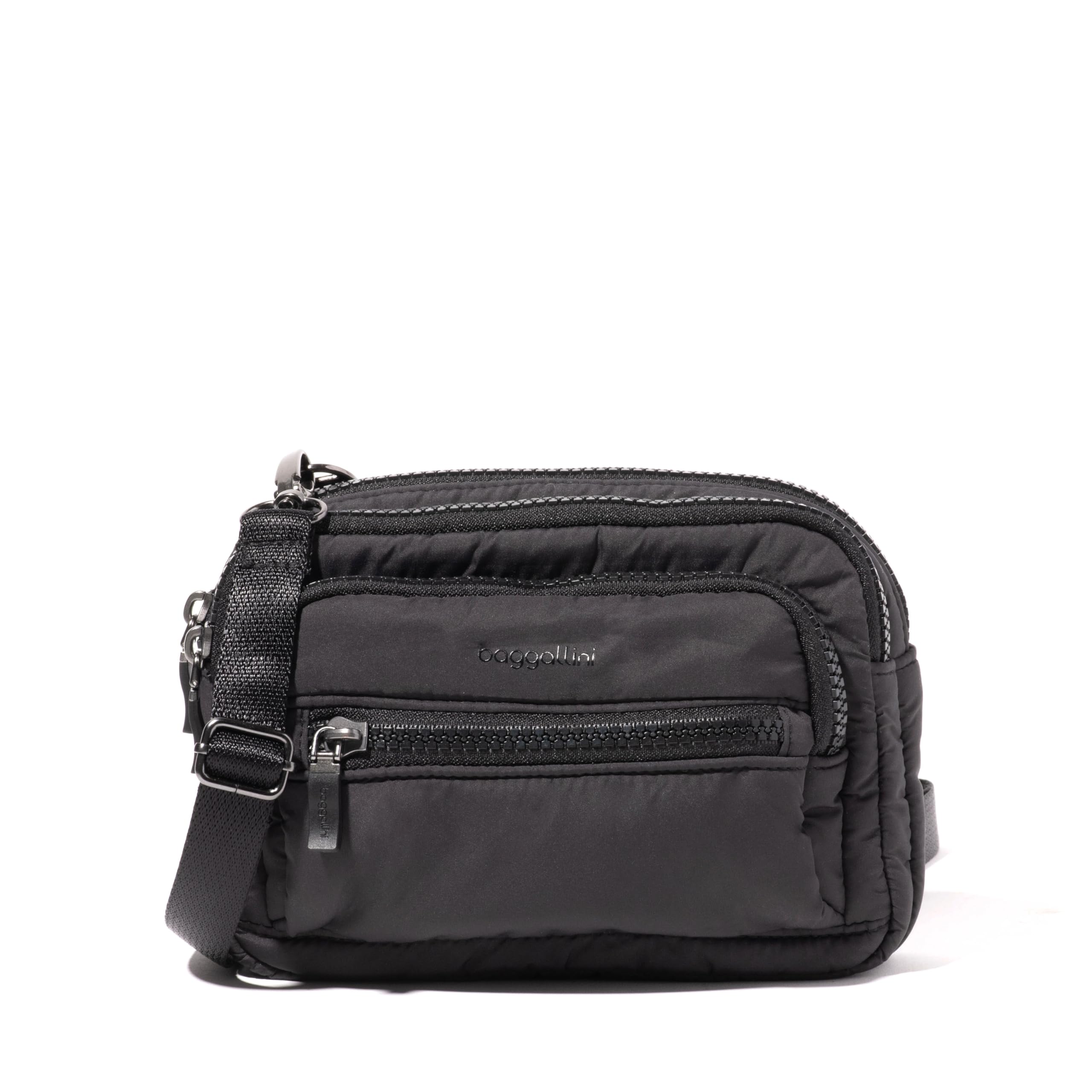 Baggallini Triple Zip Bagg, Black Puff Image