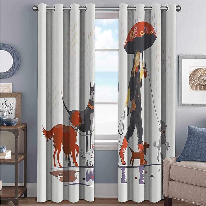 Toopeek Dog Lover Decor Shading Insulated Curtain Young