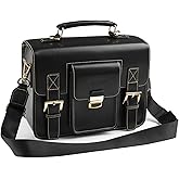 Cwatcun Leather Camera Bag Compact Shoulder Bag for Women, Vintage Small Sling Case Crossbody, Travel Photography Backpack for Canon, Nikon, Sony, Fuji DSLR/SLR/Mirrorless Cameras, Lens Accessories