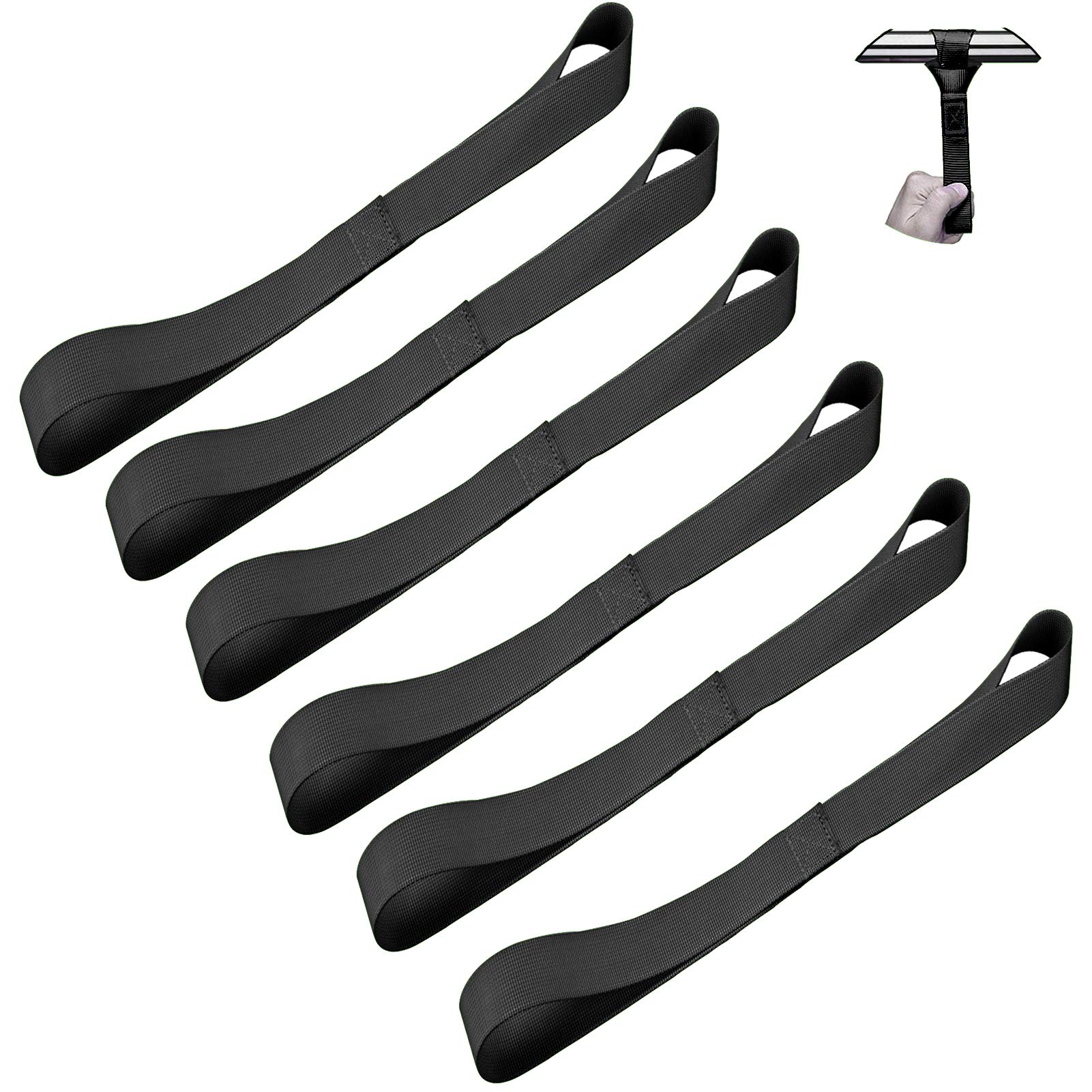 Soft Loop Tie Down Straps - Loops for Securing ATV, UTV, Motorcycles, Scooters, Dirt Bikes, Lawn & Garden Equipment (Black Soft Loops 12 inch (6pcs)