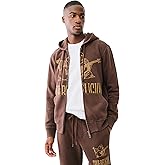 True Religion Men's Crackle Zip Up Hoodie