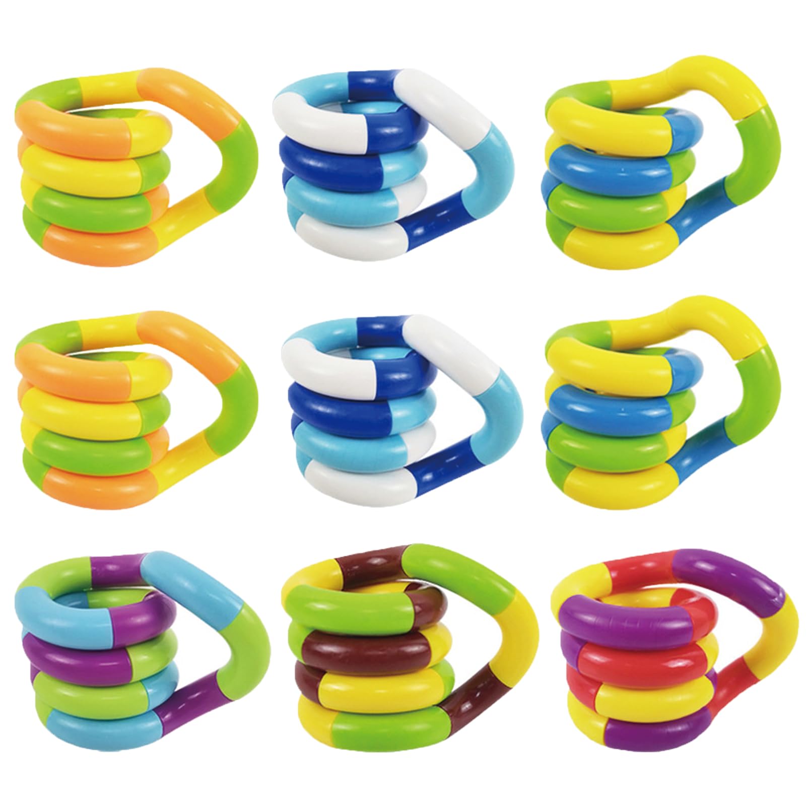 9 Pcs Fidget Toy, Colorful Variable Twisters Sensory Adhd Fidget Toys, Fidget Toy, Stress Reliever Silent Fidget Toys Suitable for Kids and Adults