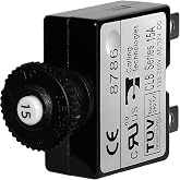 Blue Sea Systems 7056 Push Button Reset Only Quick Connect Circuit Breaker, 15 Amp