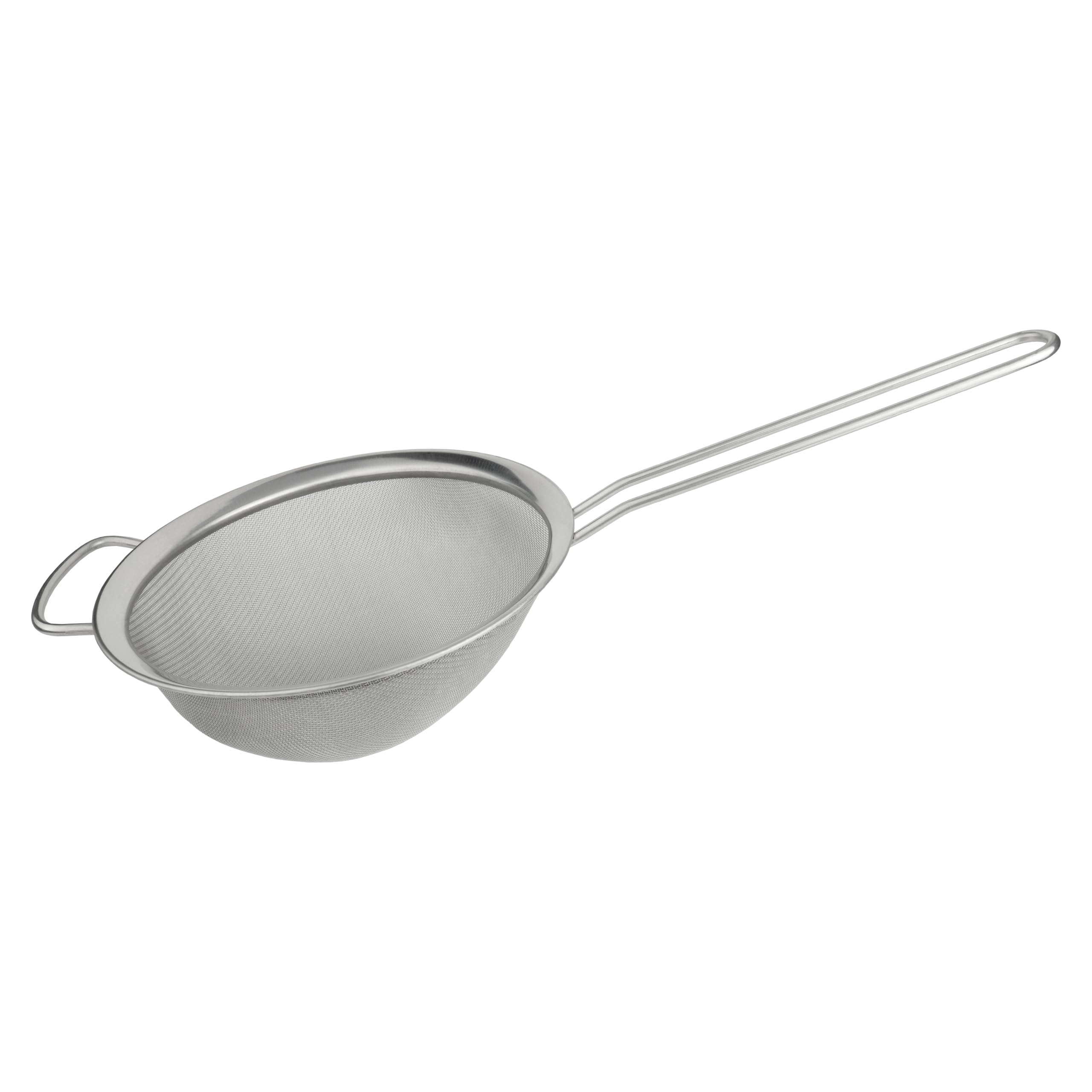 Grunwerg ST-3009 Fine Mesh Sieve with Polished Rim And Handle, Silver, 9-Inch, 22.5cm Diameter
