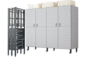 FKKPRVAX Foldable Portable Closet Wardrobe on Wheel 2000Ibs Heavy-Duty Clothe Rack with Cover Freestanding Metal Clothing Rack Armoire Storage System Rolling Garment Racks(180cm/71in(doors))