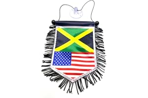 PRK 14 Jamaican American Flag for Car Accessories - Hanging Rearview Mirror Jamaica Flags decoration