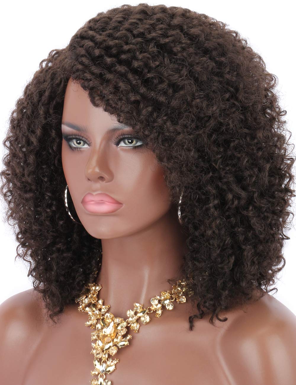 Amazon Com Kalyss Brown Afro Kinky Curly Wigs For Black Women