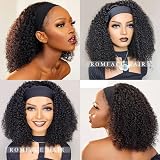 Romface 16 Inch Kinky Curly Human Hair Wig 180% Density Afro Black Glueless view 2
