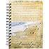 Hardcover Journal Footprints In The Sand Poem Beach Inspirational Wire Bound Notebook w/192 Lined Pages, Large