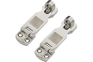 Two Pieces of Marine Grade 316 Stainless Steel Heavy Duty Door Hasps with Turning Padlock Eye Mount