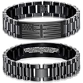 GLEZZA Easter Basket Stuffers-Bracelets for Men American Flag Cross Bible Verse Bracelet Christmas Birthday Christian Gifts for Dad Daddy New Dad,Adjustable Size