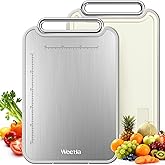 Titanium Cutting Board, Cutting Boards for Kitchen, Double Sided Food Grade Pure Titanium/PP Chopping Board, Raw and Cooked Separation for Meat Vegetable, 5s Quick Clean, Non-Slip, 16”×11”(1 PCS)