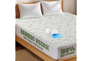 Utopia Bedding Protège-matelas imperméable en viscose de bambou pour grand lit, 200 g/m², pour matelas de 43,2 cm de profonde