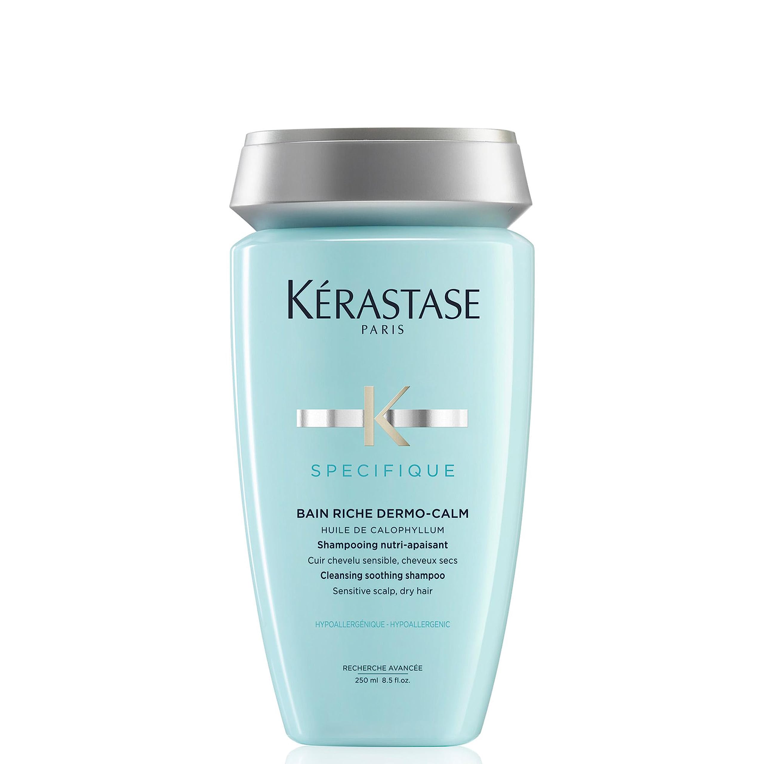 Kérastase Specifique, Cleansing and Soothing Shampoo, For Sensitive Scalps and Dry Hair, With Calophyllum Oil and Glycerine, Bain Riche Dermo-Calm, 250 ml