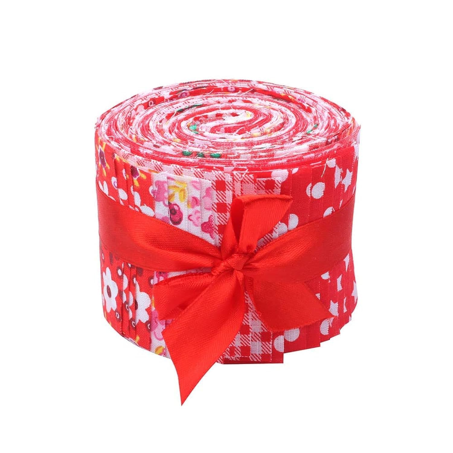 CraftsFabrics 20 pcs 2.4 Inches Pre-Cut Jelly Rolls Strips Fabric 100% Cotton (2.4x42 inches) (for Quilting, Scrapbooking, Arts & Crafts, DIY Projects) (Red)