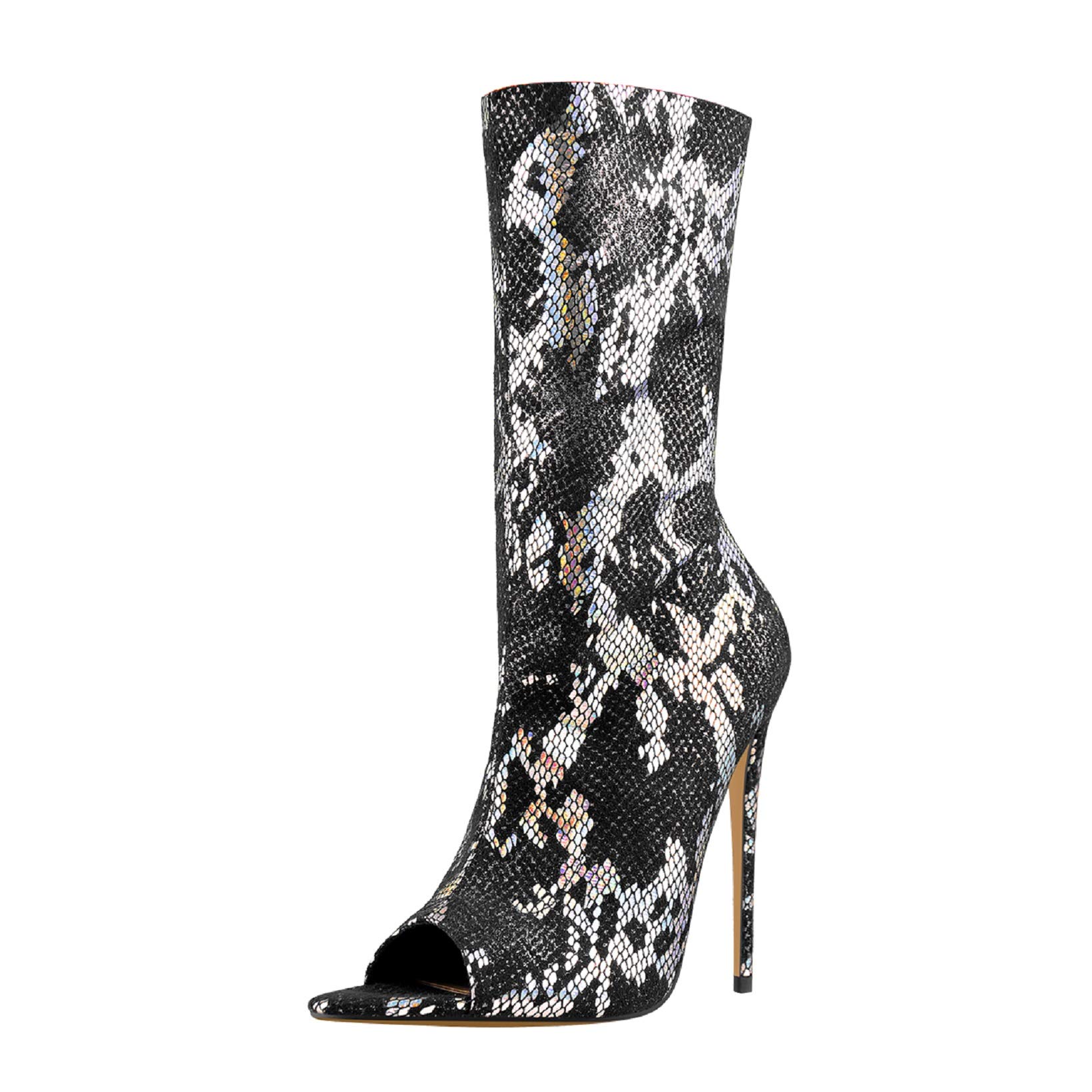 snakeskin sock boot