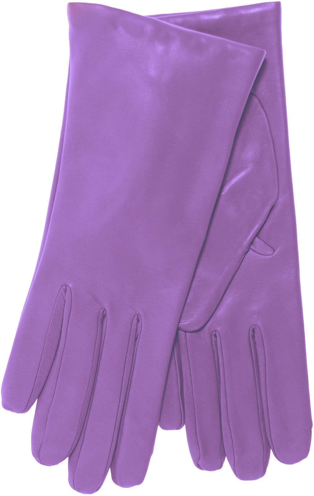 Fratelli Orsini Everyday Women's Italian Cashmere Lined Leather Gloves Size 6 1/2 Color Lilac