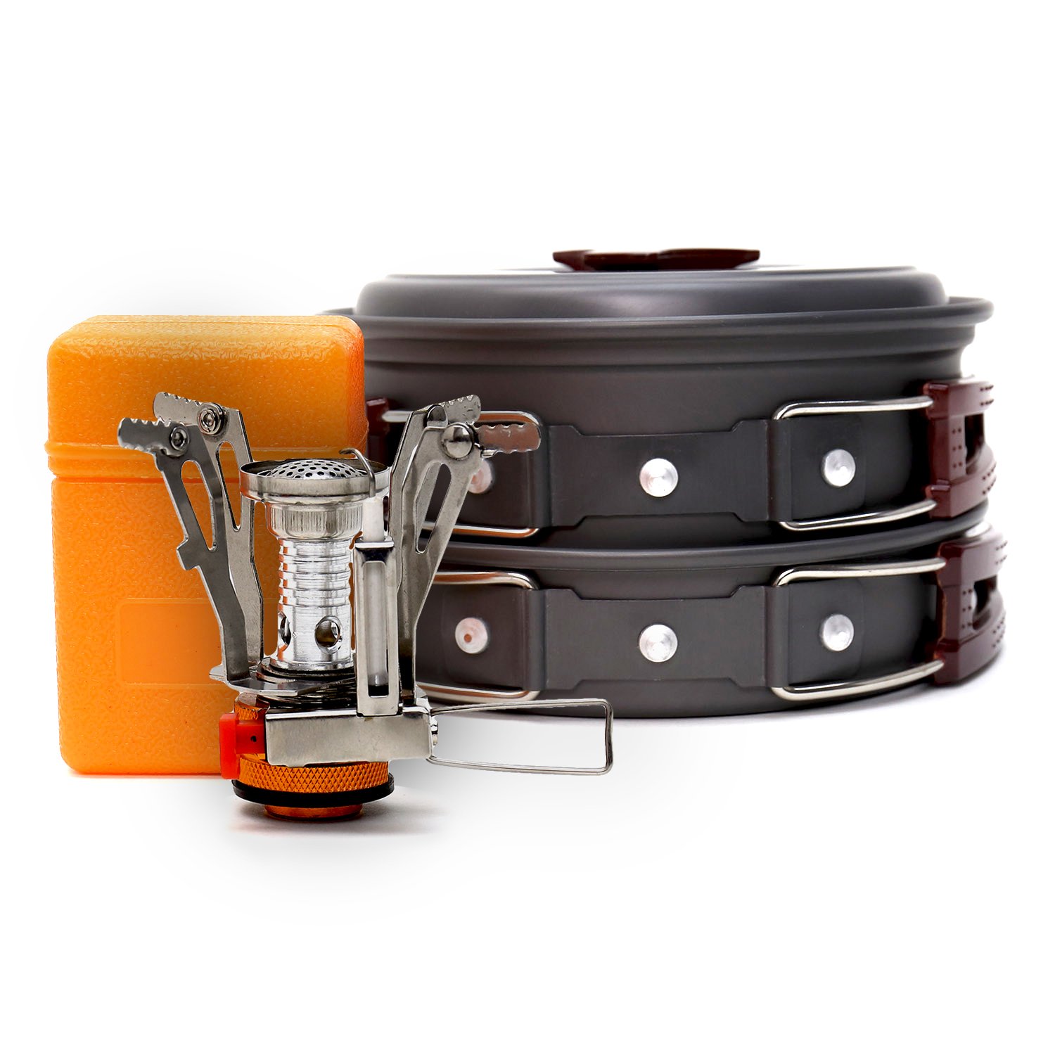 VINQLIQ Camping Campfire Cookware Set Mess Kit Camp Cooking 10Pcs with